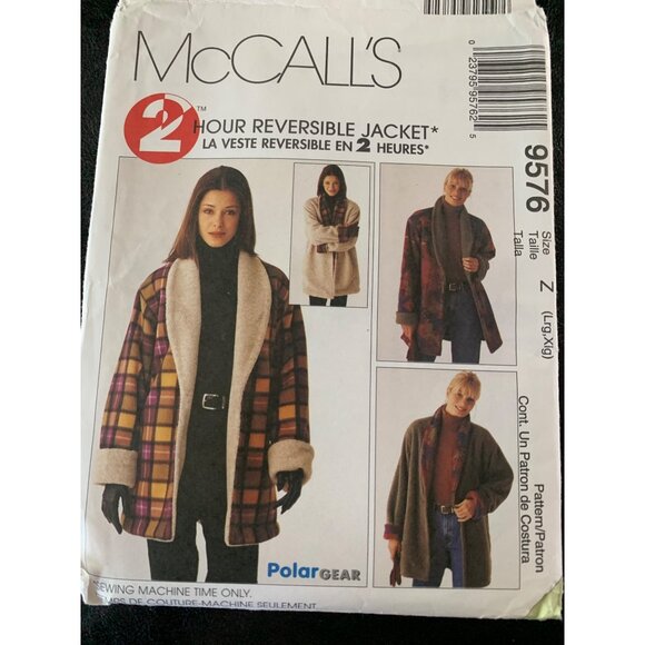 McCall's Misses Coat Reversible Sewing Pattern Sz Lg - XL 9576 - Uncut - Picture 10 of 11